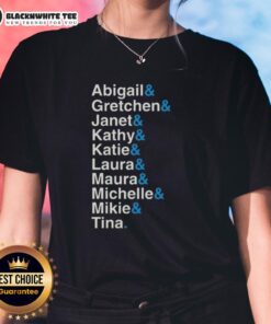 Awesome Abigail, Gretchen, Janet, Kathy, and Katie wearing stylish Ladies Tee in a vibrant outdoor setting.