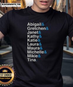 Awesome Abigail Gretchen Janet Kathy Katie T-Shirt featuring a colorful graphic design and stylish font for casual wear.