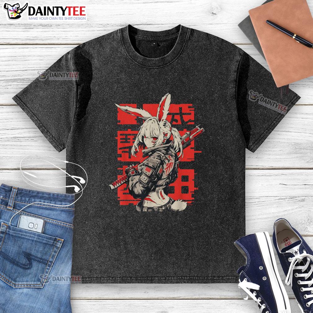 awesome-anime-manga-cyberpunk-aesthetic-techwear-harajuku-bunny-girl-washed-t-shirt Alt Text: Awesome anime manga cyberpunk aesthetic techwear Harajuku bunny girl washed t-shirt design featuring vibrant colors.