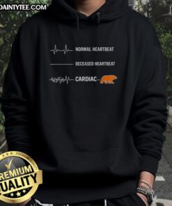 Awesome Bear hoodie featuring heart rate graphic, perfect for cardiology enthusiasts and normal heartbeat awareness.