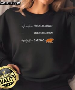 Awesome bear sweatshirt featuring heart rate graphic, perfect for cardiology enthusiasts and normal heartbeat awareness.