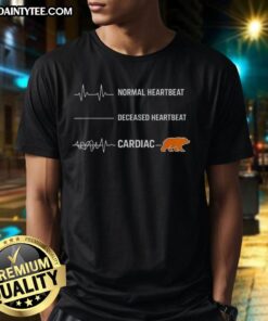 Awesome Bear Heart Rate T-Shirt featuring a cardiac arrest design and normal heartbeat graphic for cardiology enthusiasts.