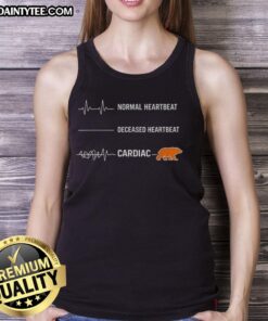 Awesome bear tank top featuring heart rate graphic, perfect for cardiology enthusiasts and fitness lovers.