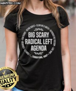 Awesome Big Scary Radica Agenda Equality Ladies Tee featuring bold graphics promoting equality for women.