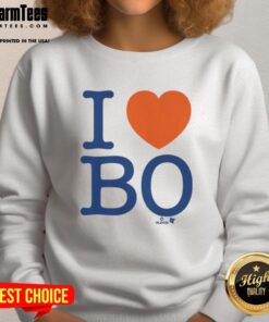 Awesome Bo Bichette I Heart Bo sweatshirt featuring a bold design celebrating the Toronto Blue Jays star player.