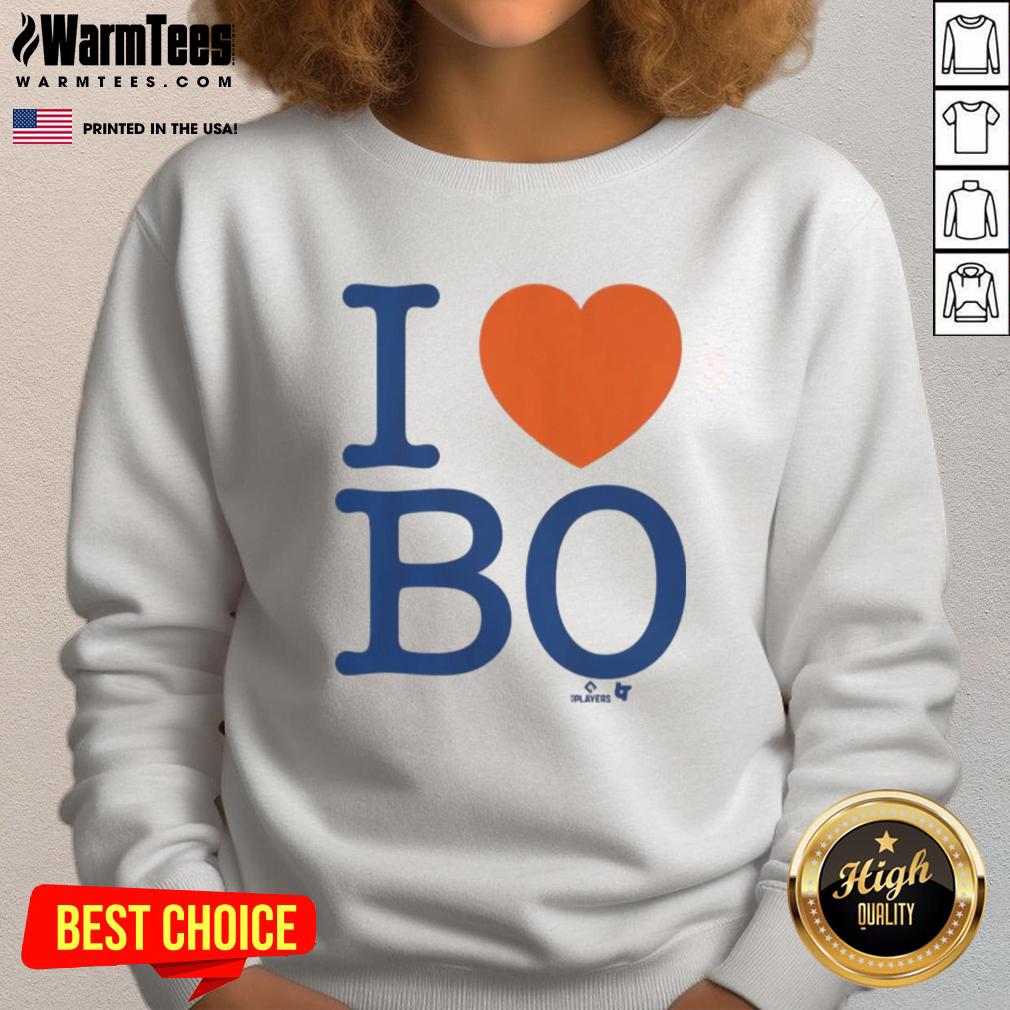 awesome-bo-bichette-i-heart-bo-sweatshirt Awesome Bo Bichette I Heart Bo sweatshirt featuring a bold design celebrating the Toronto Blue Jays star player.