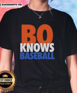 Awesome Bo Knows Baseball New York Mets Ladies Tee featuring vibrant team colors and stylish design for female fans.