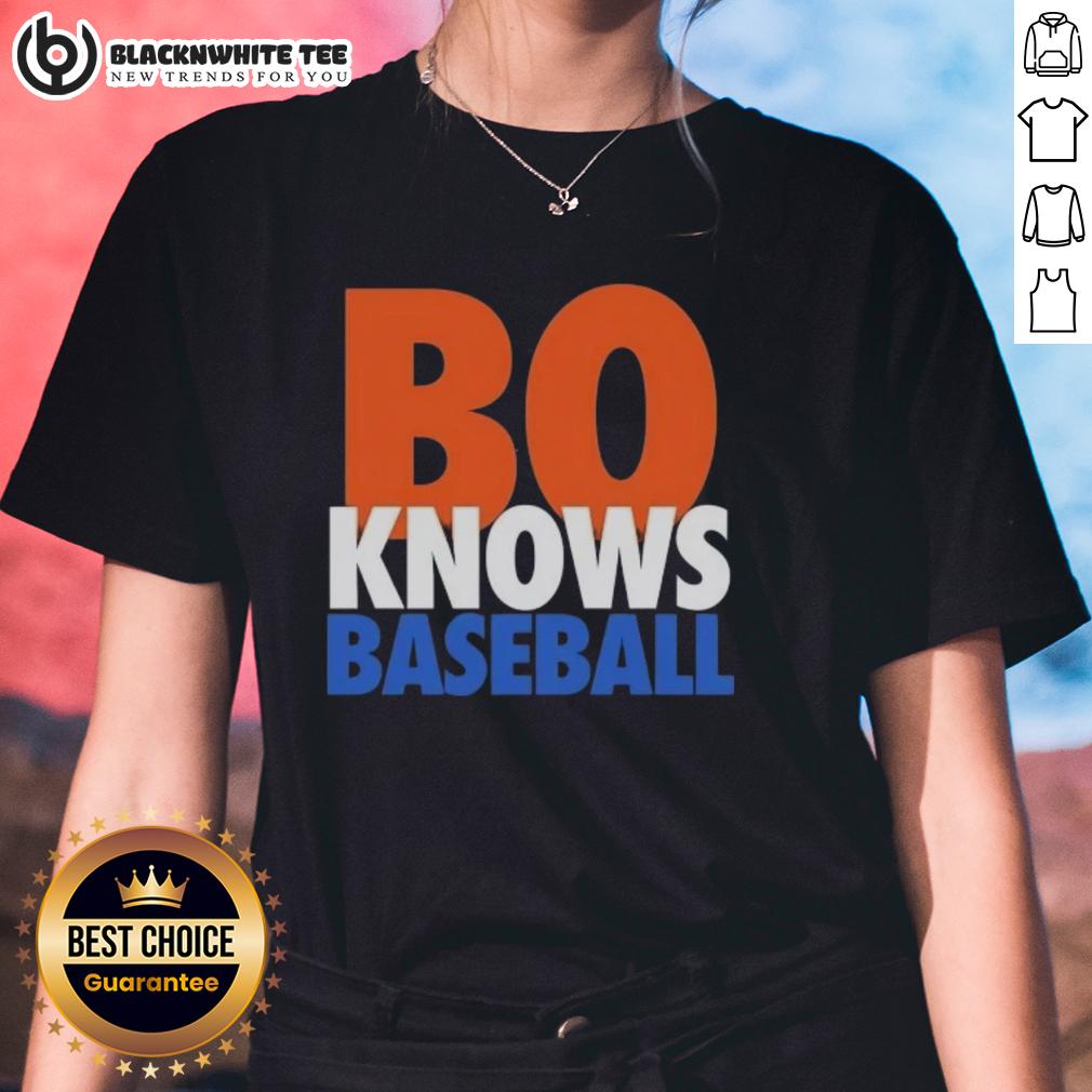 Awesome Bo Knows Baseball New York Mets Ladies Tee Awesome Bo Knows Baseball New York Mets Ladies Tee featuring vibrant team colors and stylish design for female fans.