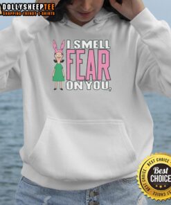 Awesome Bobs Burgers Louise I Smell Fear On You Hoodie showcasing vibrant design and cozy fit for fans of the show.