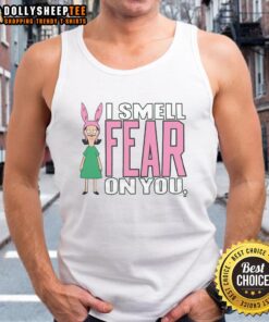 Awesome Bob's Burgers Louise 'I Smell Fear On You' tank top featuring vibrant colors and playful design.