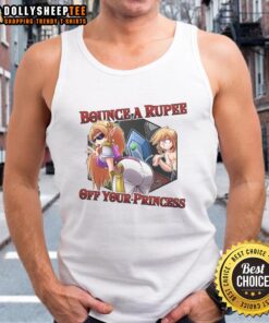Awesome Bounce A Rupee Off Your Princess tank top featuring iconic Legend of Zelda graphics, perfect for fans and gamers.