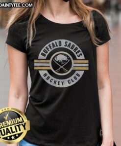Alt Text: Awesome Buffalo Sabres vintage surround ladies tee featuring classic team logo and stylish design for fans.