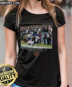 Awesome Caleb Williams Chicago Bears NFL Flash Features Week 10 ladies tee in vibrant team colors and stylish design.