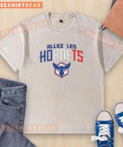 Awesome Charlotte Hornets Allez Les Hornets washed t-shirt showcasing vibrant team colors and logo.