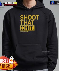 Awesome Chazadi Wright Shoot That Chit Hoodie displayed on a model, showcasing vibrant colors and trendy streetwear style.