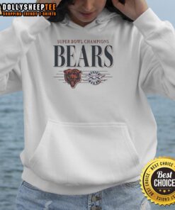 Alt Text: Awesome Chicago Bears Football Super Bowl Champions XX hoodie in navy blue, featuring team logo and championship details.