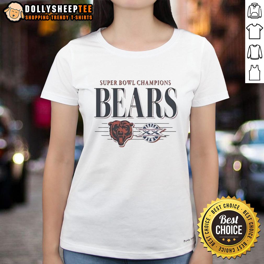 Awesome Chicago Bears Football Super Bowl Champions Xx Ladies Tee Awesome Chicago Bears Football Super Bowl Champions XX Ladies Tee featuring team colors and logo for fans.