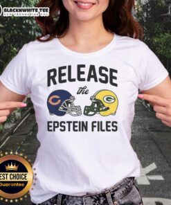 Awesome Chicago Bears vs Green Bay Packers tee featuring 'Release The Epstein Files' design for ladies.