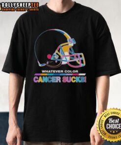 Alt Text: Cleveland Browns Football T-Shirt featuring 'Cancer Sucks' logo in vibrant colors - perfect for fans and supporters.