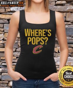 Alt Text: Awesome Cleveland Cavaliers Basketball big logo on a stylish Where's Pops tank top for fans and sports enthusiasts.