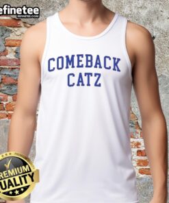 Awesome Comeback Catz Tank Top featuring a playful cat graphic, perfect for casual summer wear and cat lovers.