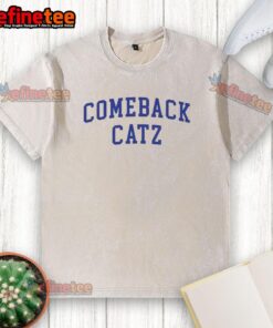 Awesome Comeback Catz Washed T-Shirt featuring a playful cat design, perfect for casual and fun fashion enthusiasts.