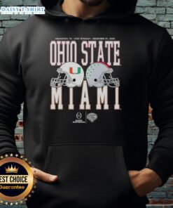 Awesome Cotton Bowl Classic 2025 hoodie featuring Miami Hurricanes vs Ohio State Buckeyes head-to-head matchup design.