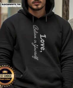 Awesome Dawn Staley Love Believe in Yourself Hoodie featuring motivational text and vibrant design for sports enthusiasts.