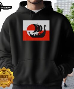 Awesome Denmark Greenland flag design on a hoodie, promoting support for Danish culture, not for sale.