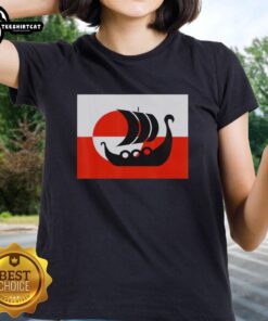 Awesome Denmark Greenland flag graphic on a women's tee, promoting support for Danish ladies, not for sale.