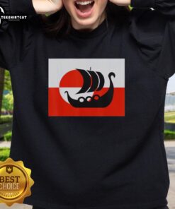 Alt Text: Support Danish sweatshirt featuring the Greenland flag with 'Not for Sale' text - Awesome Denmark design.