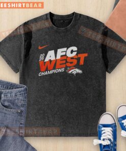 Awesome Denver Broncos 2025 NFC East Champions Super Bowl LX mascot washed t-shirt featuring vibrant team graphics.
