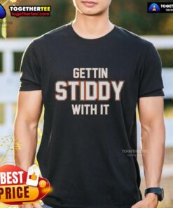 Awesome Denver Broncos Gettin Stiddy With It T-Shirt featuring a vibrant design, perfect for fans supporting their team.