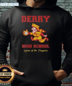 Awesome Derry High School Home of the Trappers hoodie in vibrant colors, showcasing school spirit and style.