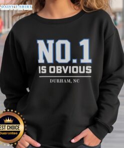 Awesome Duke No. 1 sweatshirt in Durham, NC, showcasing school spirit and style for Duke University fans.