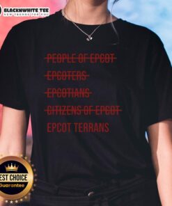 Awesome Epcot Terrans Ladies Tee featuring vibrant graphics, perfect for Disney fans and Epcot enthusiasts.