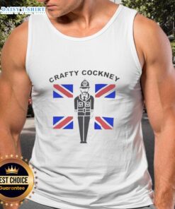 Awesome Eric Bristow Crafty Cockney British Flag Tank Top showcasing a vibrant design celebrating British darts legend Eric Bristow.