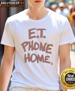 Awesome ET Phone Home T-Shirt featuring a vintage design inspired by the classic movie E.T. Perfect for sci-fi fans!