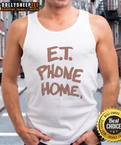 Awesome Et Phone Home Tank Top featuring a playful alien graphic, perfect for casual summer wear and sci-fi fans.