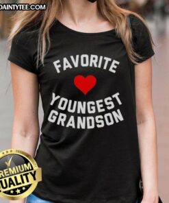 Youngest grandson wearing an 'Awesome Favorite' heart tee, perfect for proud grandmothers and family gatherings.
