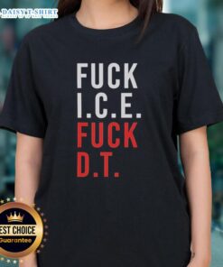Awesome F*ck Ice and F*ck DT ladies tee showcasing a bold graphic design on a stylish women's t-shirt.