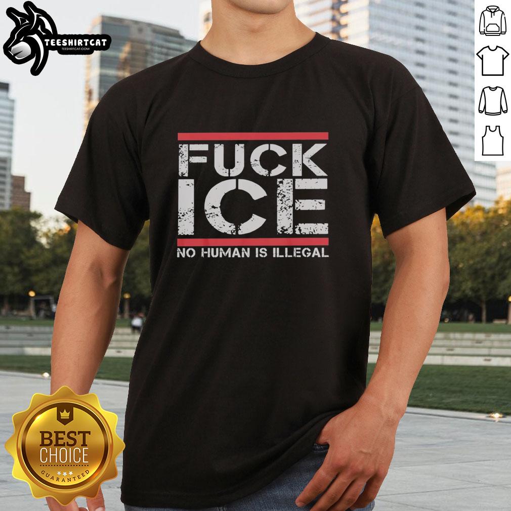 awesome-fck-ice-no-human-is-illegal-retro-t-shirt-1 Awesome Fck Ice No Human Is Illegal retro t-shirt design featuring bold text on a stylish graphic tee.