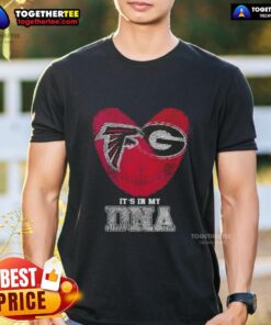 Alt Text: Awesome Fingerprints Atlanta Falcons X Georgia Bulldogs T-Shirt showcasing team spirit and pride in my DNA.