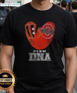 Awesome Fingerprints Cincinnati Bengals X Ohio State Buckeyes T-Shirt showcasing DNA pride for fans of both teams.