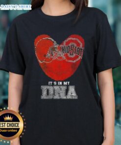 Awesome Fingerprints Cleveland Browns X Ohio State Buckeyes It's In My DNA Ladies Tee showcasing team spirit and style.