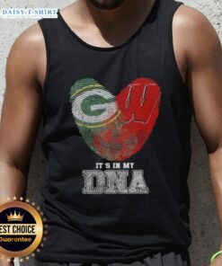 Awesome Fingerprints Green Bay Packers x Wisconsin Badgers tank top showcasing unique DNA design for sports fans.