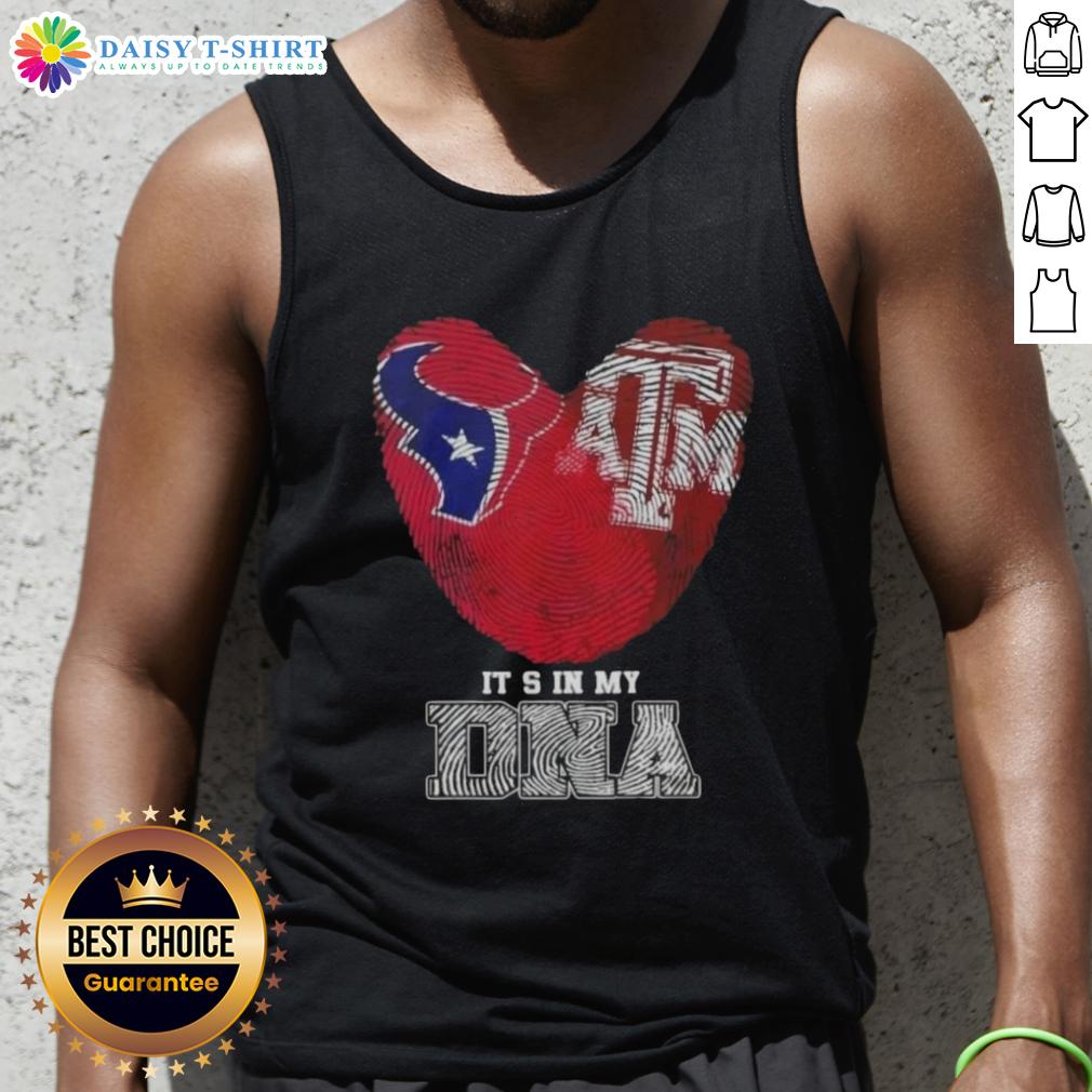 Awesome Fingerprints Houston Texans X Texas A&M Aggies It’S In My Dna Tank Top Awesome Fingerprints Houston Texans X Texas A&M Aggies It's In My DNA tank top showcasing team pride and style.
