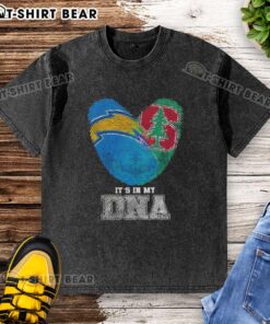 Awesome Los Angeles Chargers X Stanford Cardinal DNA washed t-shirt featuring unique fingerprint design.