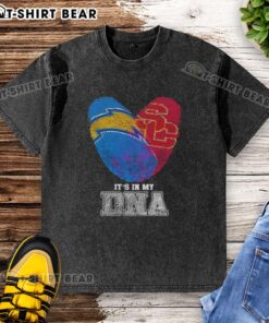 Awesome Los Angeles Chargers x USC Trojans 'It's In My DNA' washed t-shirt with unique fingerprint design.