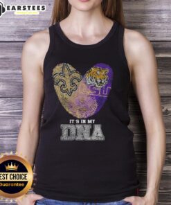Awesome Fingerprints tank top featuring New Orleans Saints and LSU Tigers, showcasing team spirit and fan pride.